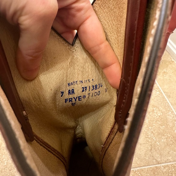 Vintage Frye Oxblood Burgundy Leather Cowboy Boots **Size 7 AA NARROW** - Picture 3 of 6